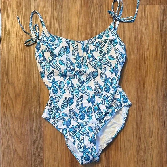 Lilly Pulitzer Blue Turtle Print One Piece Swimsuit - Picture 3 of 9